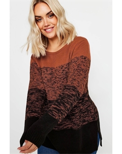 Джемпер в стиле колор блок, оранжевый Yours curve