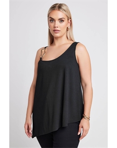 Лимитированная коллекция, жилет с металлической отделкой в рубчик, черный Yours curve