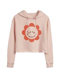 Укороченное худи с рисунком Daisy Smiley Face для юниоров, розовый Licensed character