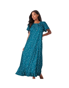 Женское длинное хлопковое платье размера плюс с цветочным принтом, цвет Deep Teal Ditsy Dreams & co.