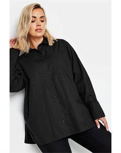 Рубашка из поплина оверсайз, черный Yours curve