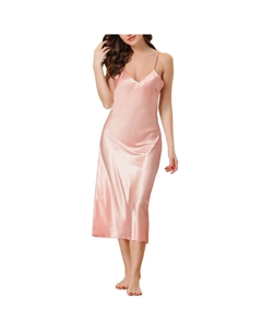 Женская пижама, ночная рубашка, пижама с v-образным вырезом, на тонких бретельках, ночная рубашка для отдыха, розовый Cheibear