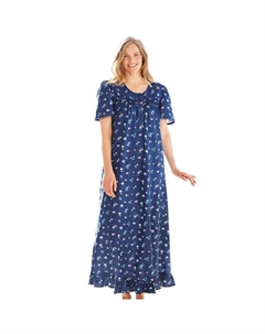 Женское длинное хлопковое платье больших размеров с цветочным принтом, цвет Evening Blue Flowers Dreams & co.
