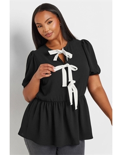 Ограниченный топ с плетеными бантами, черный Yours curve
