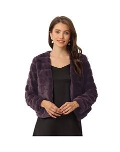 Женская однотонная однотонная лохматая шуба из мягкого искусственного меха без воротника с длинными рукавами, цвет Dark Purple Allegra k