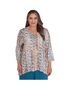 Плюс размер Вертикальный топ с животным принтом, цвет Neutral Alfred dunner