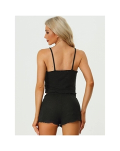 Женская пижама без рукавов, укороченная майка, шорты, комплект для отдыха, цвет Pink Grey Cheibear