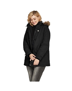 Женская парка больших размеров с отделкой из искусственного меха, черный Ellos