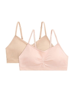 Бесшовный бюстгальтер без косточек для девочек на каждый день, песочный So