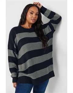 Джемпер с заниженной линией плеч, синий Yours curve