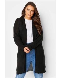 Кардиган с ажурной отделкой, черный Yours curve