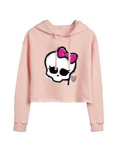 Укороченное розовое худи с рисунком черепа Monster High для юниоров, цвет Blush Licensed character