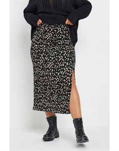 Юбка труба с боковыми разрезами и текстурой, черный Yours curve