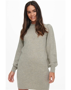 Трикотажное мини платье с высоким воротом, серый Jdy