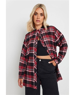 Рубашка свободного покроя в клетку, красный Yours curve