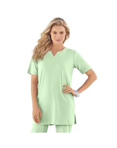 Женская мягкая трикотажная туника больших размеров с вырезом и вырезом, цвет Green Mint Roaman's