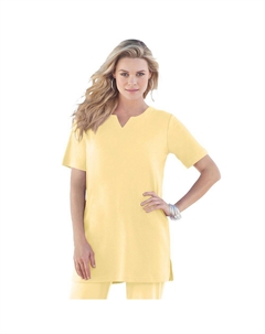 Женская мягкая трикотажная туника больших размеров с вырезом и вырезом, цвет Banana Roaman's