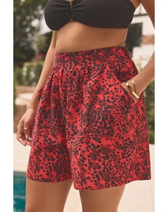 Пляжные шорты из смеси хлопка и льна, надеваемые на застежку, красный Next