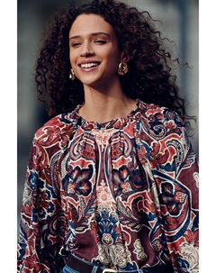 Объемная блузка с длинным рукавом, розовый Next