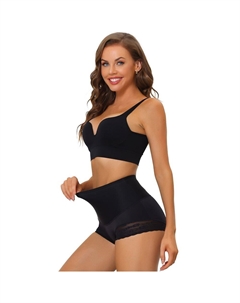 Женские кружевные трусы с высокой талией, корректирующее белье, подтягивающие бедра, трусики с контролем живота, Bodyshaper, черный Allegra k