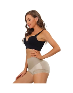 Женские кружевные трусы с высокой талией, корректирующее белье, подтягивающие бедра, трусики с контролем живота, Bodyshaper, цвет Light Brown Allegra k