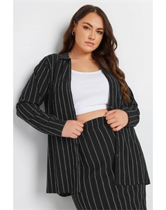 Рубашка с фактурной полоской, черный Yours curve