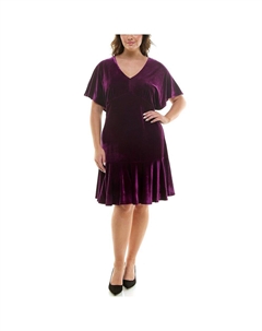 Бархатное платье с рукавами «летучая мышь» размера плюс, цвет Lollipop Violet Taylor