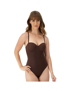 Женское боди-стринги Firm Control с коррекцией живота в форме сердца DMS131, цвет Just Brown Maidenform