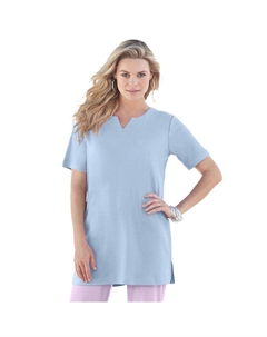 Женская мягкая трикотажная туника больших размеров с вырезом и вырезом, цвет Pale Blue Roaman's