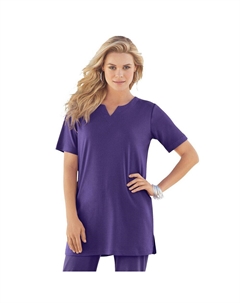 Женская мягкая трикотажная туника больших размеров с вырезом и вырезом, цвет Midnight Violet Roaman's
