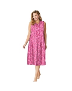 Женская ночная рубашка без рукавов больших размеров с длинными рукавами, цвет Pink Hearts Dreams & co.