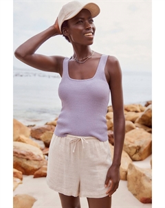 Льняной жилет с квадратным вырезом, фиолетовый Next