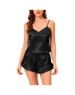 Женское атласное нижнее белье, топы и шорты, одежда для сна, пижамные комплекты, цвет Red Blue Cheibear