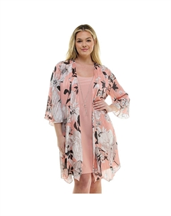 Комплект из 2 предметов больших размеров: кардиган с рукавами-колокольчиками и воротником-стойкой, цвет Blush Gray Ivory Luxology