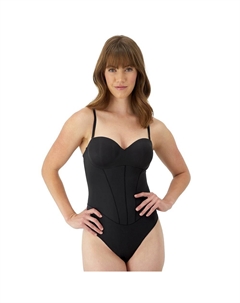 Женское боди-стринги Firm Control с коррекцией живота в форме сердца DMS131, черный Maidenform