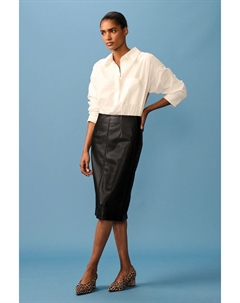 Юбка из искусственной кожи до колена, черный Next