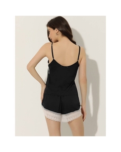 Женское атласное нижнее белье, камзол с шортами, одежда для сна, пижамный комплект на бретельках для отдыха, цвет Lotus Pink Cheibear