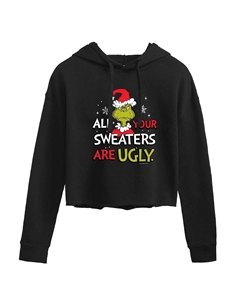 Укороченная толстовка с капюшоном «Доктор Сьюз» для юниоров «Ваши свитера уродливы», черный Licensed character