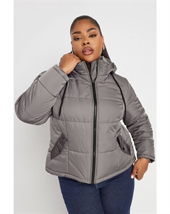 Короткое пальто свободного покроя, серый Yours curve