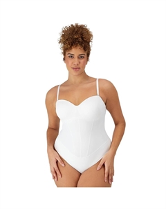 Женское боди-стринги Firm Control с коррекцией живота в форме сердца DMS131, белый Maidenform