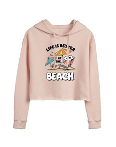 Укороченная толстовка с капюшоном для подростков Peanuts Snoopy At The Beach, розовый Licensed character