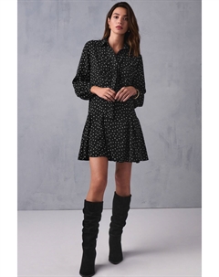 Мини платье с длинными рукавами и бантом, охра Next