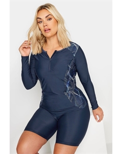 Жилет с волновым принтом, синий Yours curve