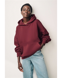 Толстовка свободного кроя из плотной ткани с начесом, удлиненная, с капюшоном, красный Next