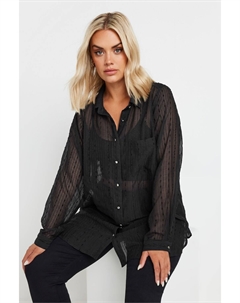 Текстурная прозрачная рубашка, черный Yours curve