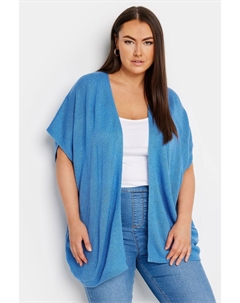 Кардиган свободного кроя от края до края, синий Yours curve