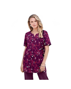 Женская мягкая трикотажная туника больших размеров с вырезом и вырезом с принтом, цвет Berry Graphic Vine Roaman's