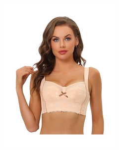 Женские кружевные минимизирующие бюстгальтеры без косточек с высокой спинкой и мягкой подкладкой, розовый Allegra k