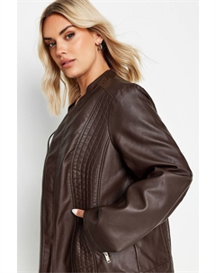Куртка из искусственной кожи, коричневый Yours curve