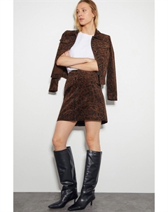 Мини юбка на пуговицах с леопардовым принтом Aida, коричневый Monsoon